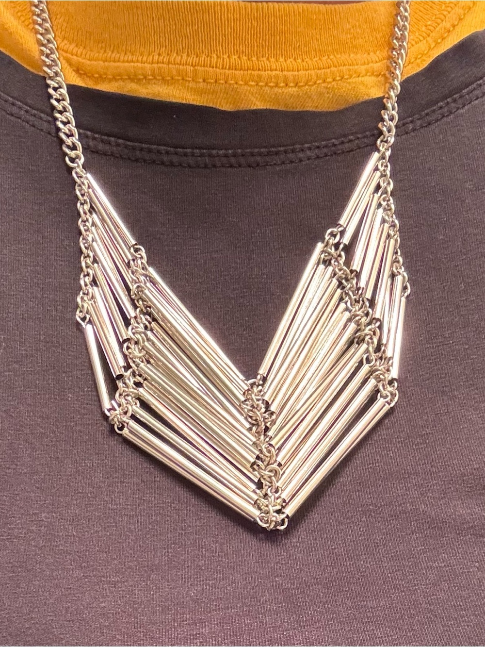 Silver Geometric Statement Necklace - Women Jewelry
